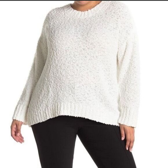 Sanctuary Sweaters - Sanctuary Women’s White Popcorn Crew Neck Sweater Size 1X
